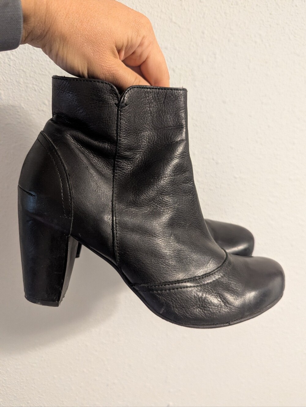 Miz Mooz Black Boots Made In Spain 3" Heel